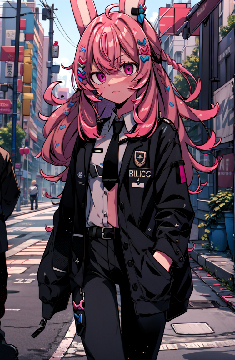 24485-1775608347-1girl, pippa, virtual youtuber, pink hair, hair ornament, rabbit ears, pink eyes, ,  black suit, black pants, necktie, fbi, fede.png